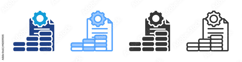 Poster money management icon set multiple style collection