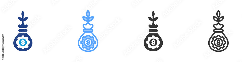 Poster Investment Management icon set multiple style collection