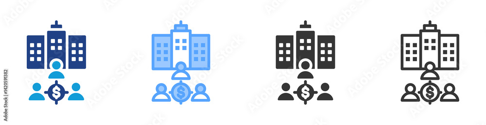Poster equity icon set multiple style collection
