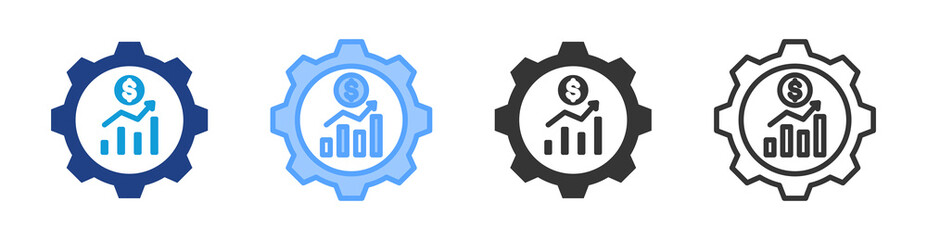 Financial Industry icon set multiple style collection