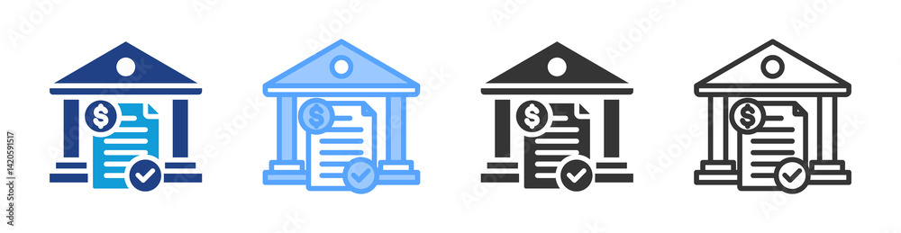Poster clearing house icon set multiple style collection