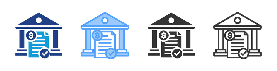 Clearing House icon set multiple style collection