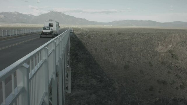 Pan of the Rio Grande Gorge at Sunset