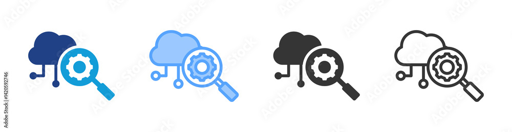 Poster Seo icon set multiple style collection