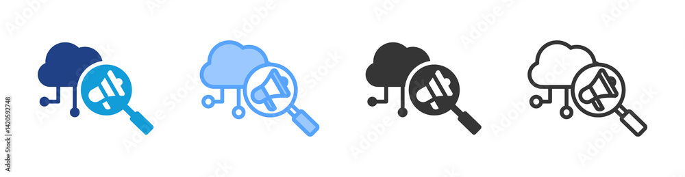 Poster Sem icon set multiple style collection