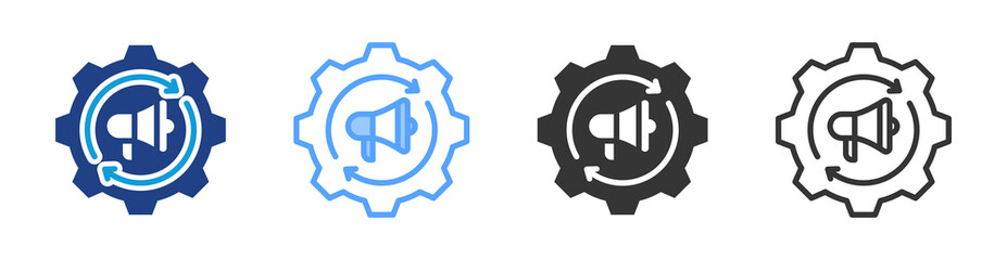 Marketing Automation icon set multiple style collection