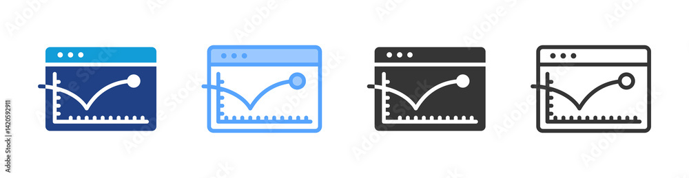 Poster Bounce Rate icon set multiple style collection