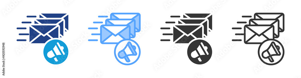 Aufkleber spam icon set multiple style collection
