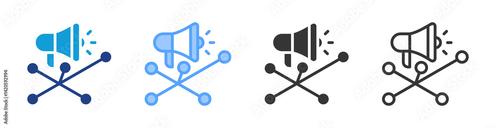 Aufkleber Ad Network icon set multiple style collection