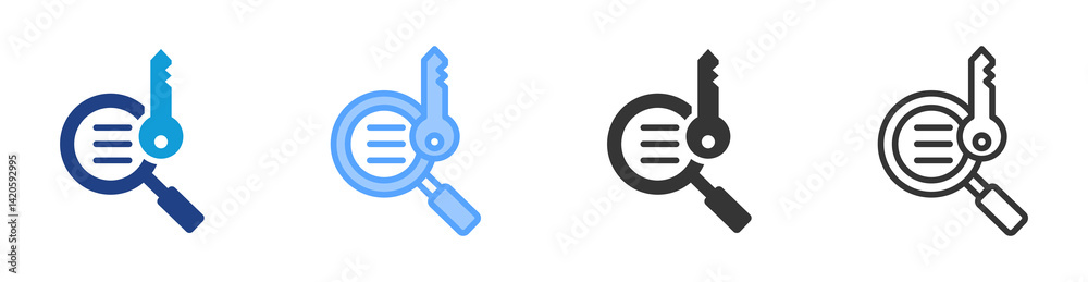 Poster Keyword icon set multiple style collection