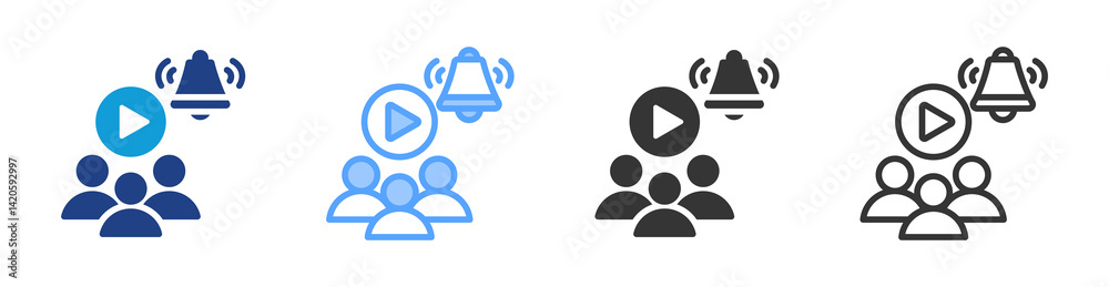 Poster subscribers icon set multiple style collection