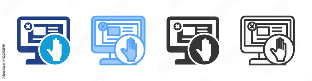 Poster Ad Blocker icon set multiple style collection