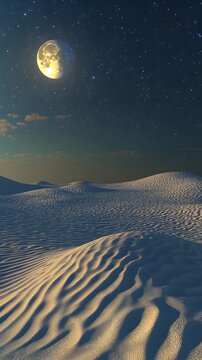Realistic and serene desert landscape twi