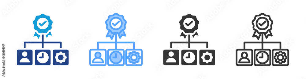 Poster Framework icon set multiple style collection