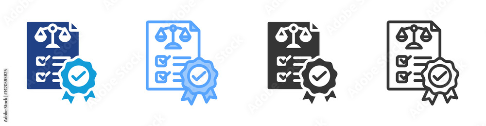 Poster quality standards icon set multiple style collection