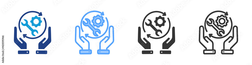 Poster Skills icon set multiple style collection