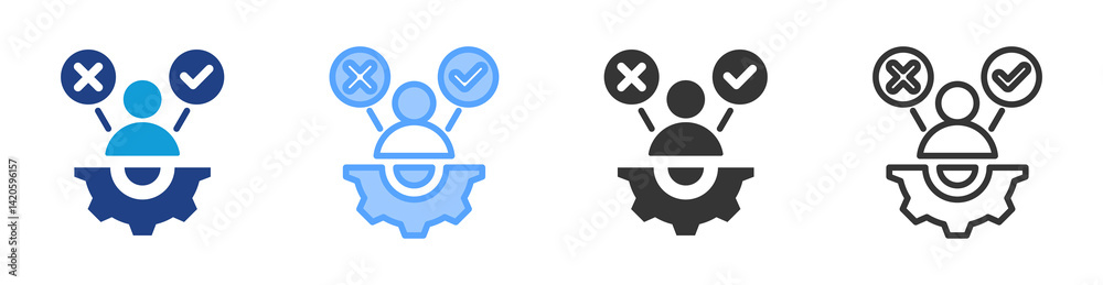 Poster stakeholder icon set multiple style collection