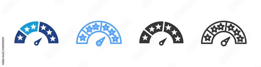 Aufkleber customer satisfaction icon set multiple style collection