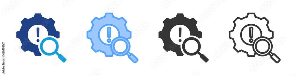 Aufkleber risk management icon set multiple style collection