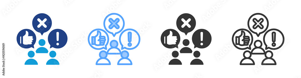 Poster Customer Complaint icon set multiple style collection