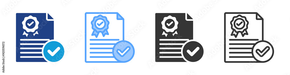 Poster Accreditation icon set multiple style collection