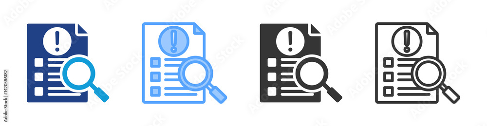 Poster complaint management icon set multiple style collection