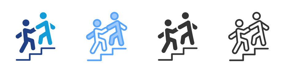 Leadership icon set multiple style collection