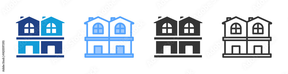Poster Duplex icon set multiple style collection