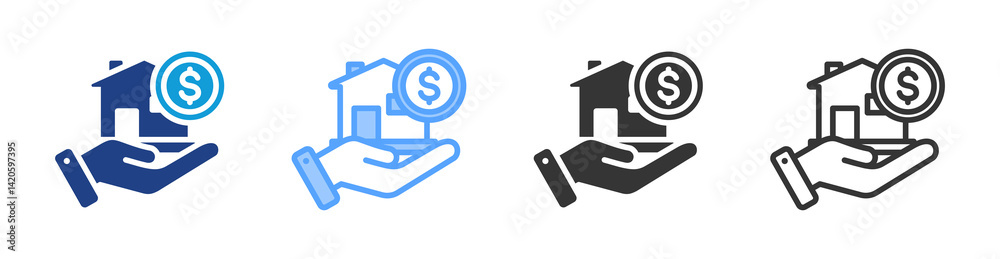 Poster agent icon set multiple style collection