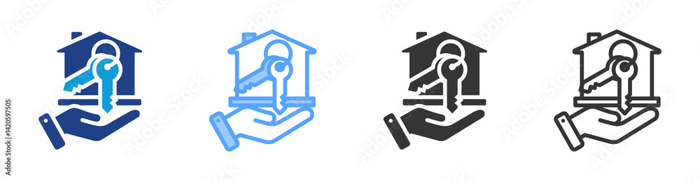 Poster seller icon set multiple style collection