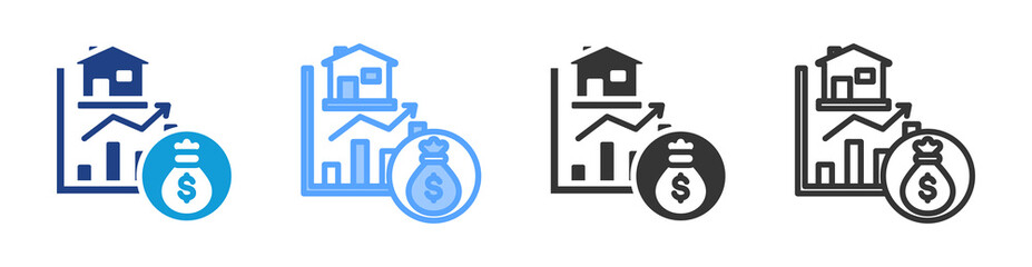 Obraz premium Investor icon set multiple style collection