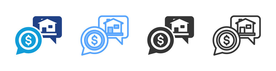 Negotiation icon set multiple style collection
