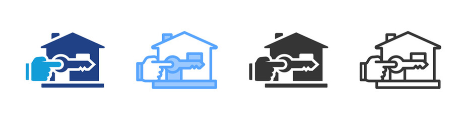 Home Ownership icon set multiple style collection