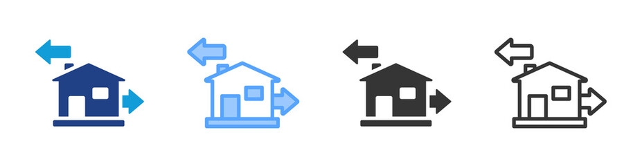 Rental Property icon set multiple style collection