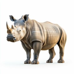 Obraz premium Majestic White Rhinoceros: A Symbol of African Wildlife and Conservation