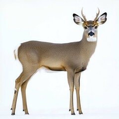Obraz premium Majestic Whitetail Deer in Winter Wonderland: Stunning Wildlife Photography
