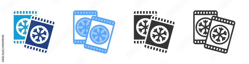 Poster Frozen Food icon set multiple style collection