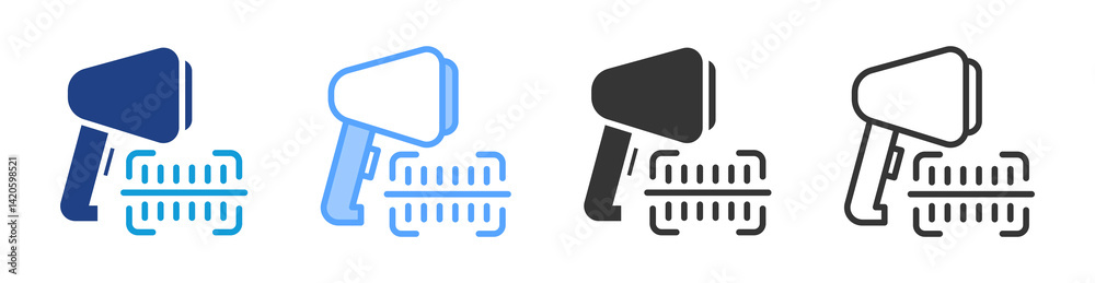 Aufkleber Barcode Scanner icon set multiple style collection