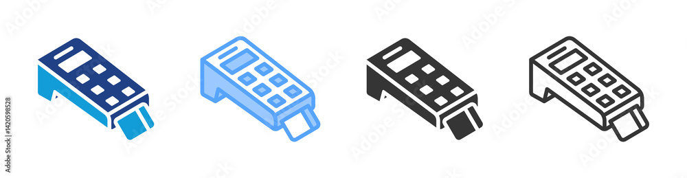 Poster Card Machine icon set multiple style collection
