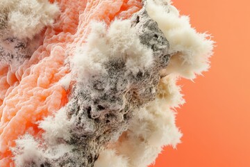 Detailed close-up view of a textured, moldy substance.