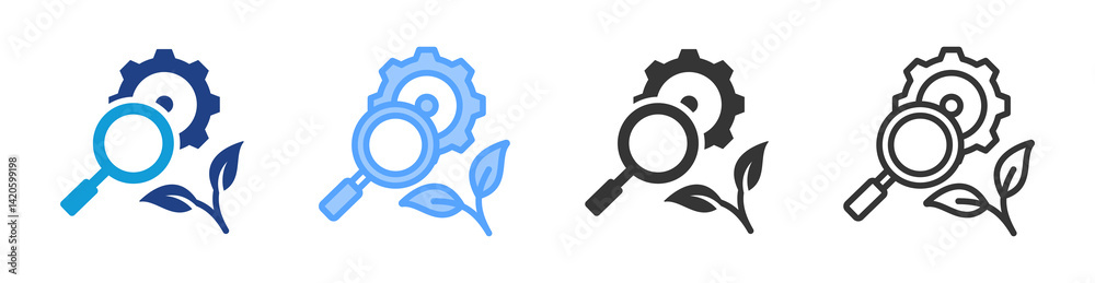 Aufkleber Development icon set multiple style collection