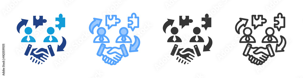 Poster Compromising icon set multiple style collection