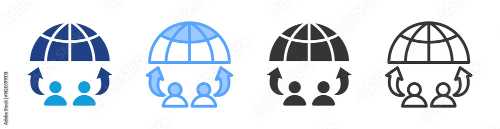 Poster Future Generations icon set multiple style collection
