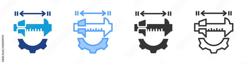 Poster Measure icon set multiple style collection
