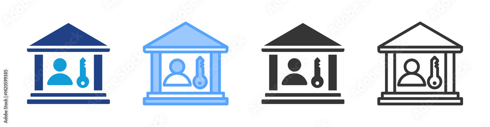 Poster govern icon set multiple style collection