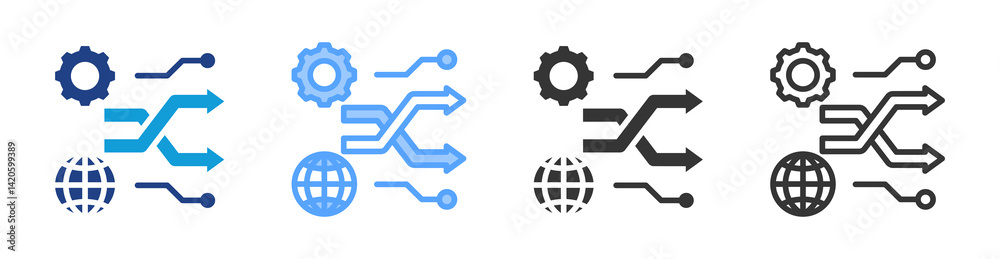 Poster Transform icon set multiple style collection
