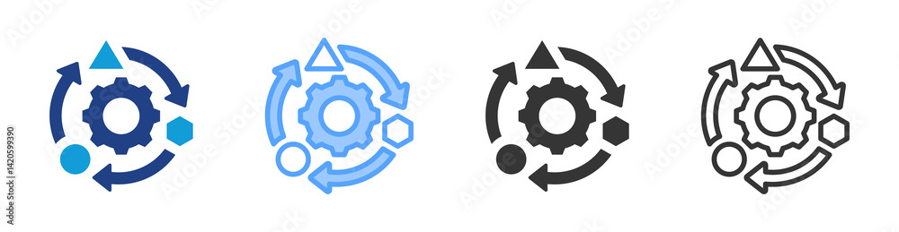 Poster adapt icon set multiple style collection