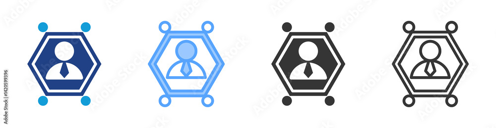 Poster individual icon set multiple style collection