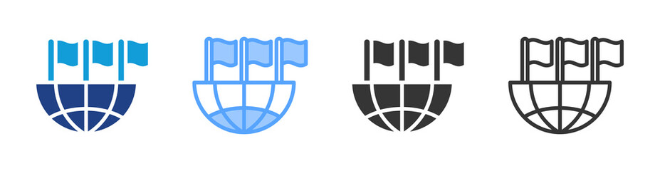 National icon set multiple style collection