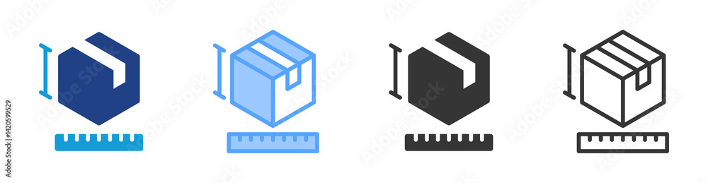 Aufkleber Dimensions icon set multiple style collection